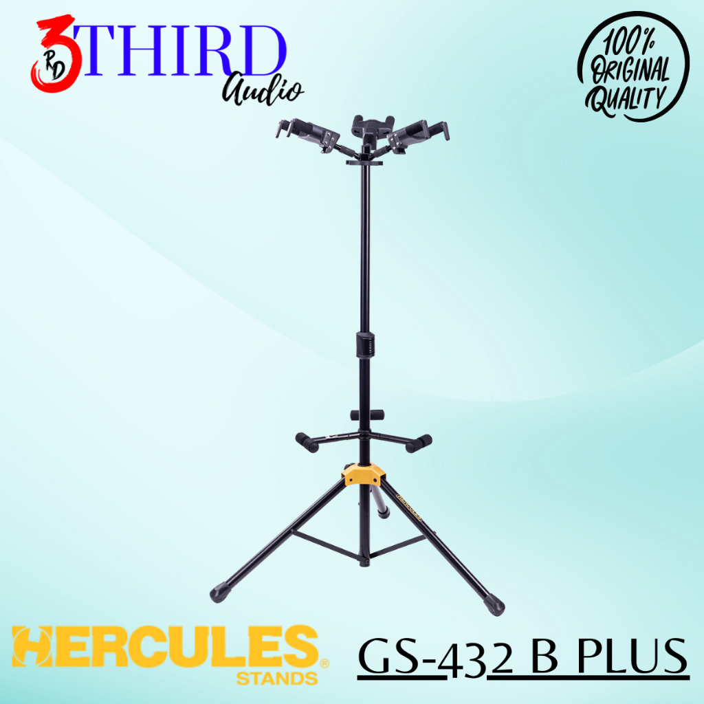 Hercules GS432B Plus Auto Grip System Foldable Backrest GS-432B Stand Gitar Triple