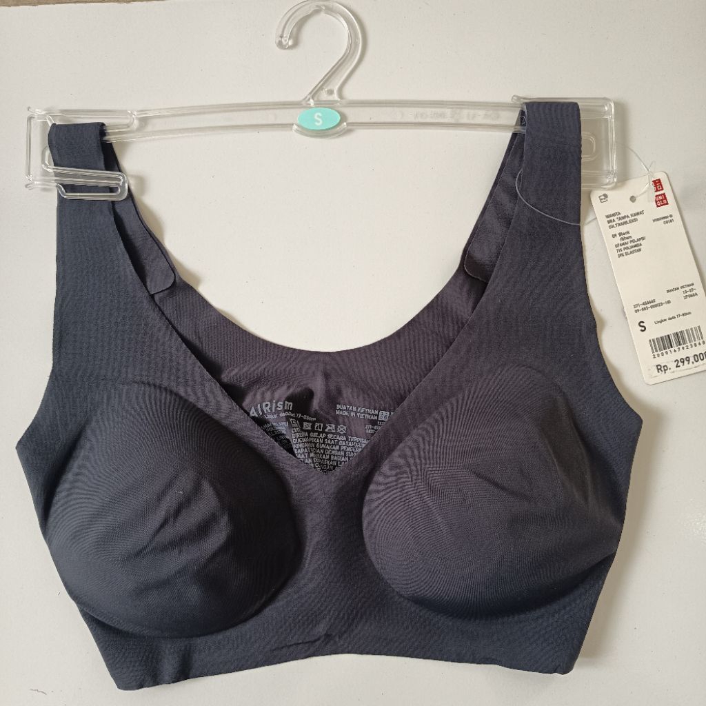 Uniqlo Airism Bra Hitam Tanpa Kawat Wanita size S