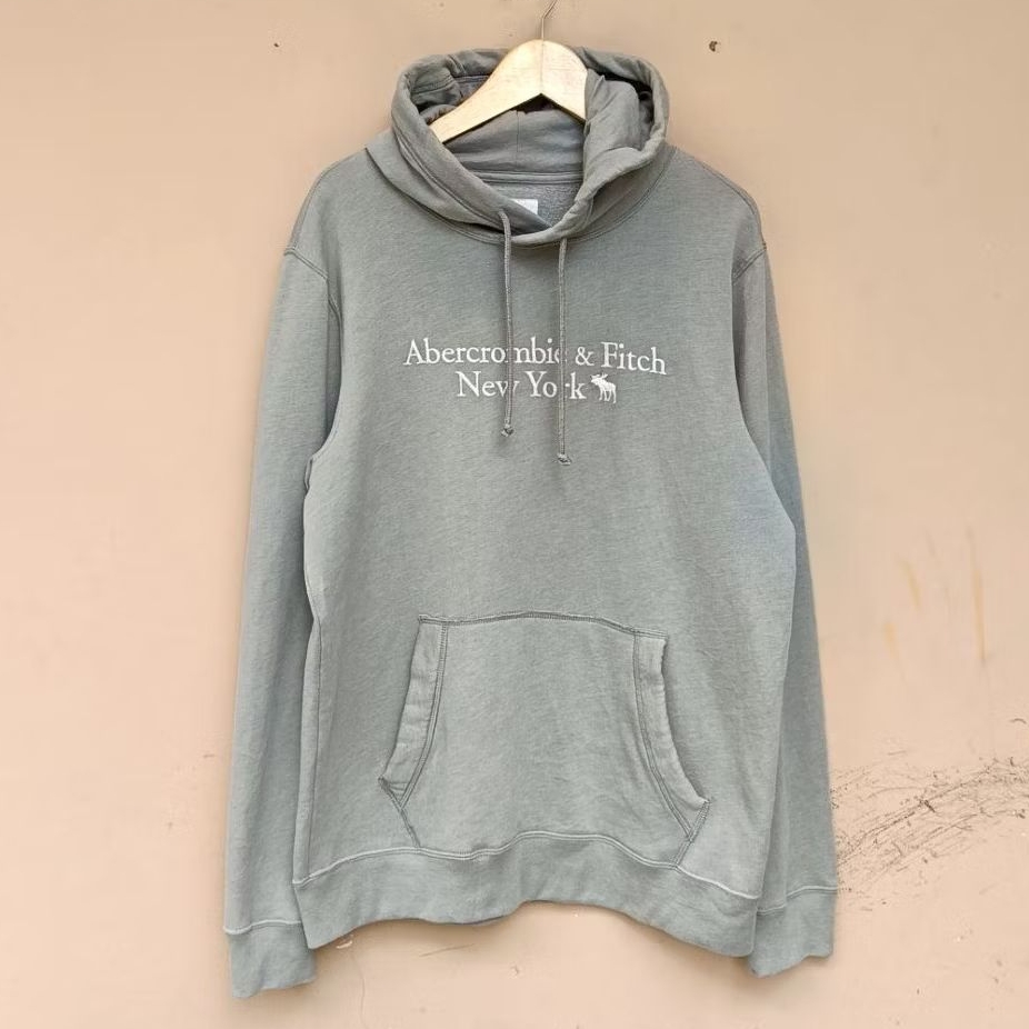 Hoodie abercrombie & fitch vintage pastel green