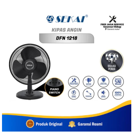 Kipas Angin Duduk 12 Inch SEKAI DFN 1218