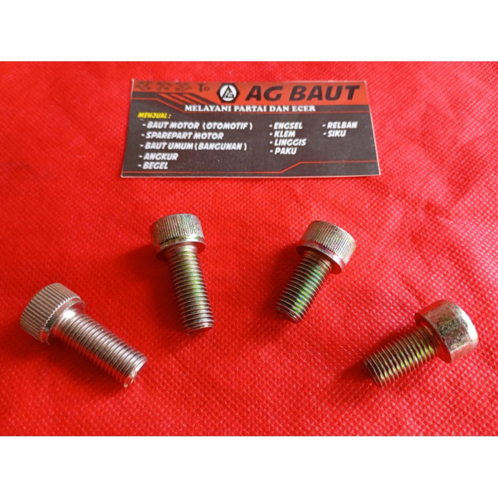 Baut L Tutup Lubang Spion M10 (Baut 14) Drat Kiri Kunci L8 - Polos Gerigi