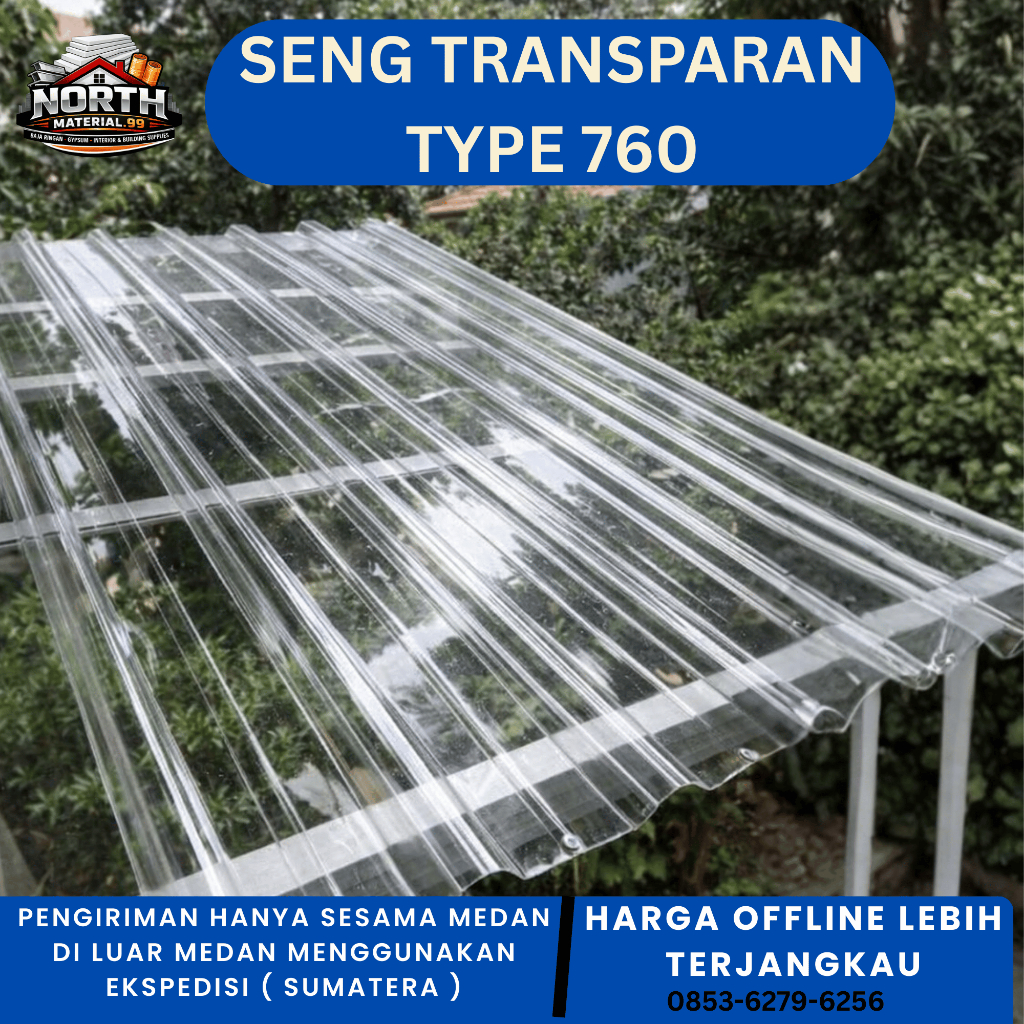 Atap Spandek Transparan - Atap bening Clear Type 760