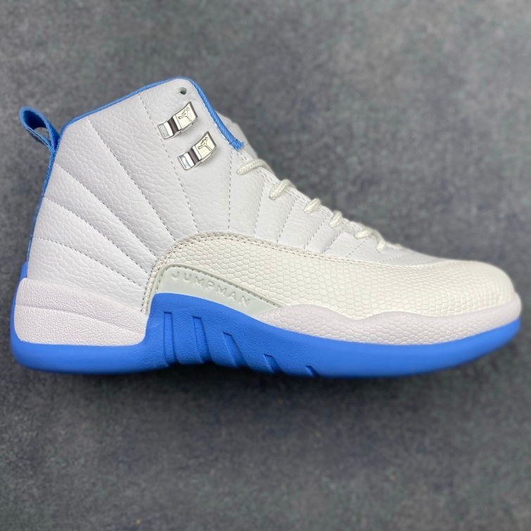 Sepatu Basket Air Jordan 12 Putih Biru Pria Wanita Premium Anti Slip