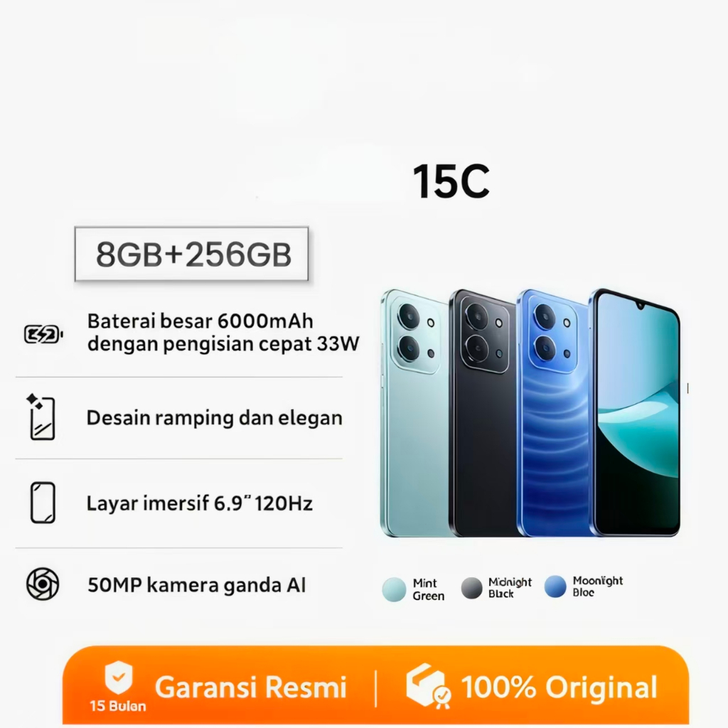15C Ram 6/128Gb 8/256 Big Battery Garansi Resmi