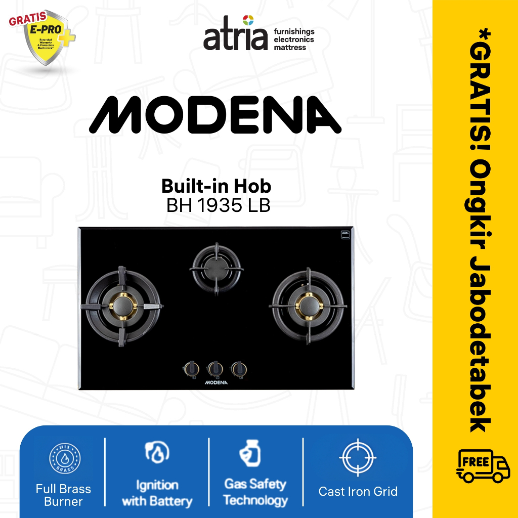 Kompor Gas Tanam Modena BH 1935 LB Garansi