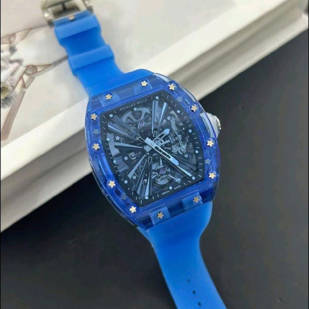 JAM TANGAN RM12-01 TOURBILLON BLUE SWISS MATIC DM 44MM