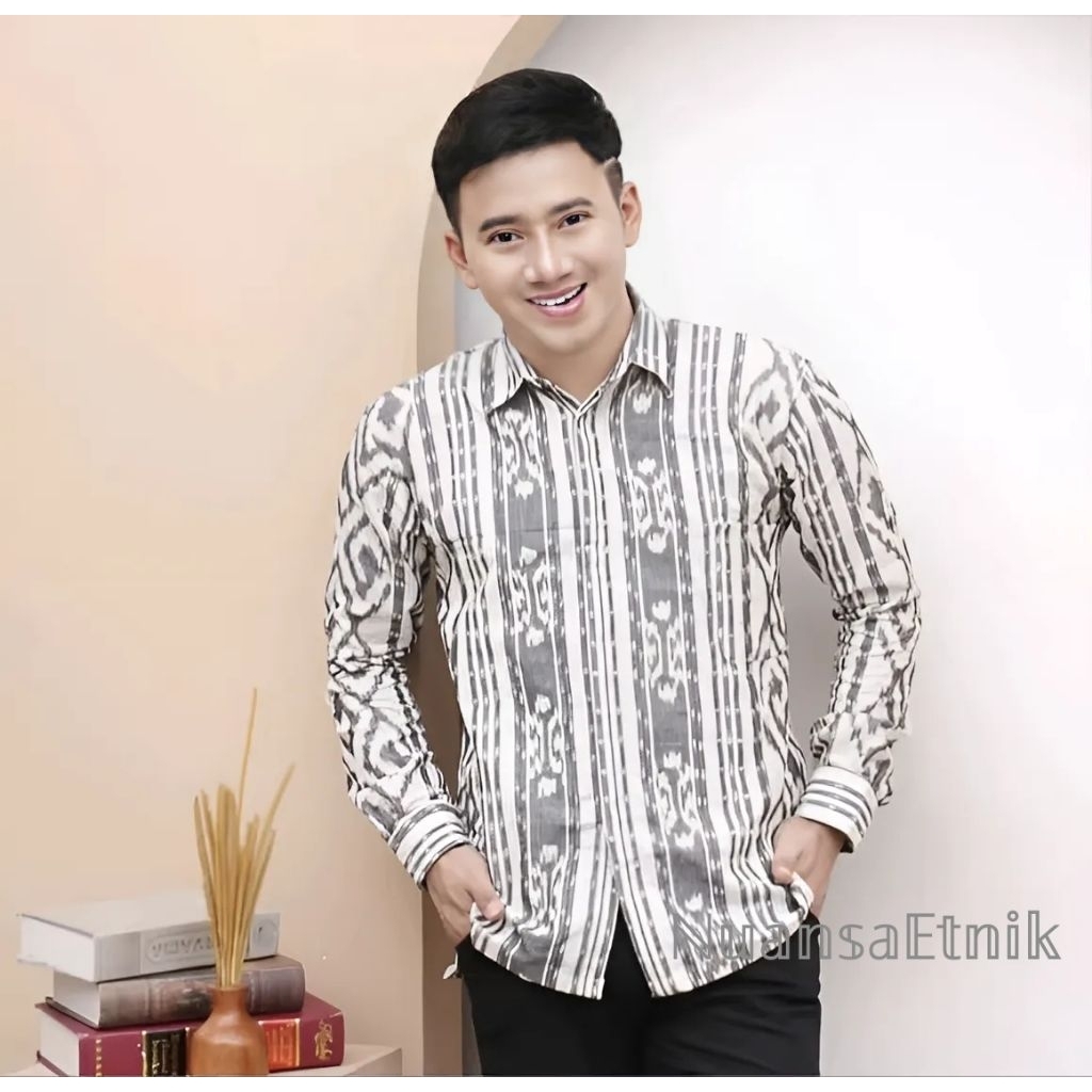 Kemeja Pria Tenun Troso Asli Jepara Lengan Panjang Dan Pendek