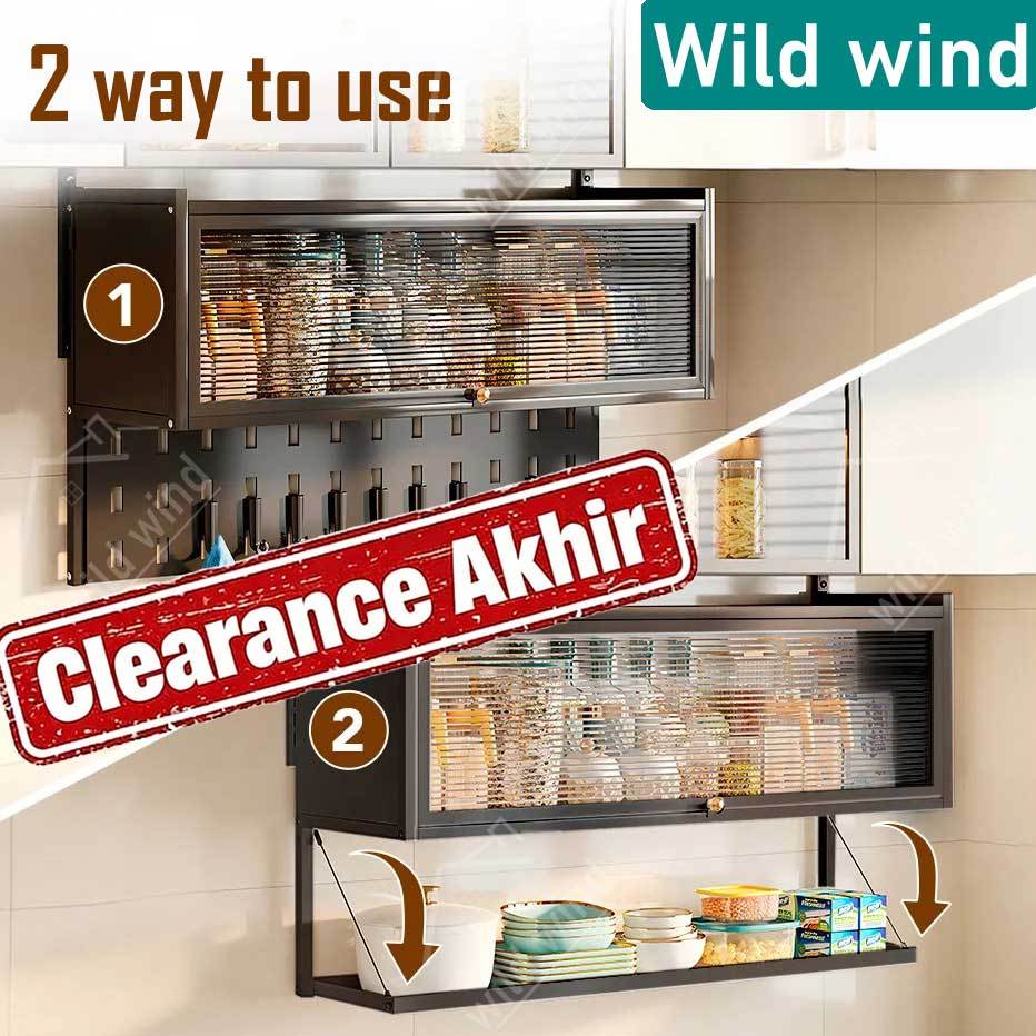 Wildwind Lemari Gantung Dapur Lemari Dinding Dapur Kabinet Dapur Atas Lemari Piring Minimalis Rak Bu