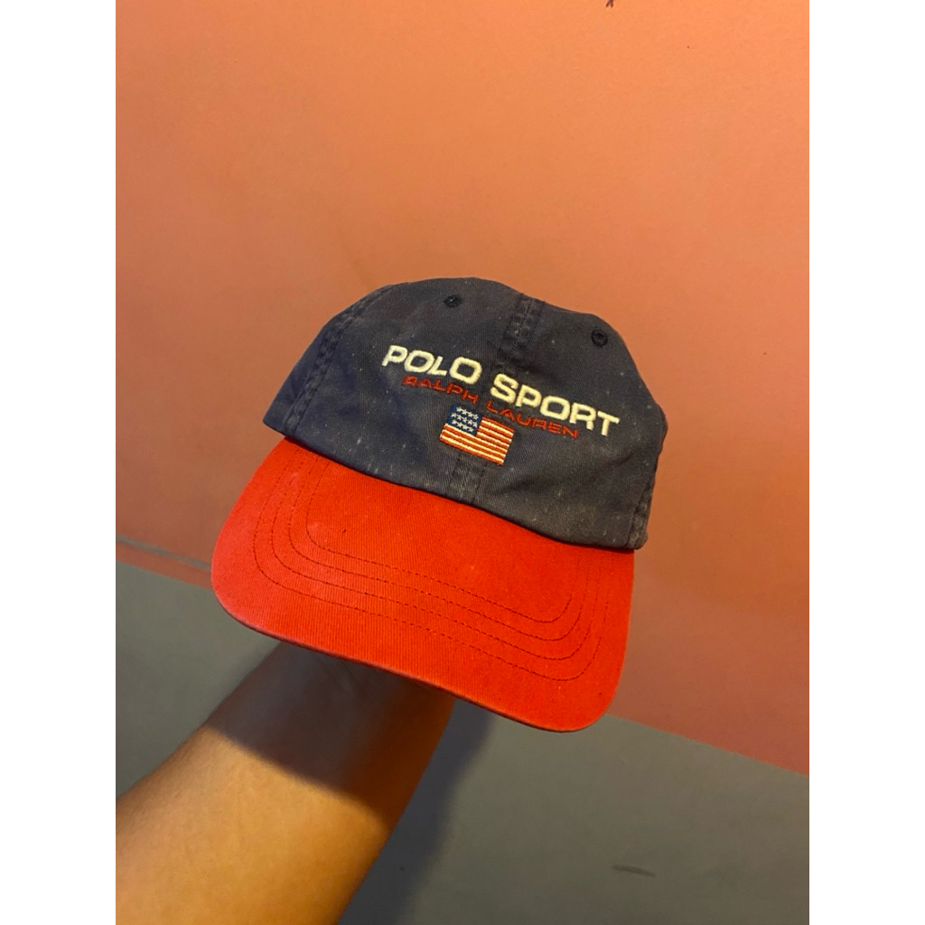 topi polo sport two tone vintage