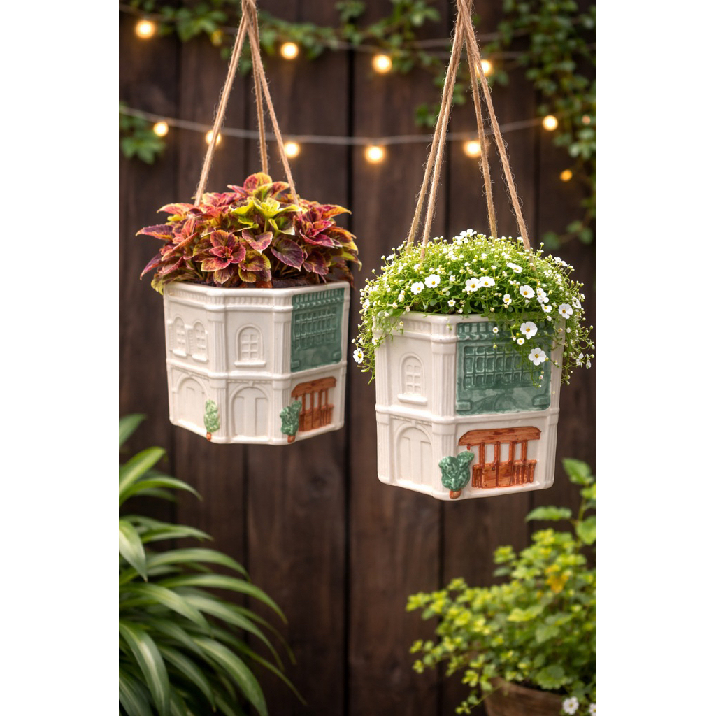 Pot tanaman gantung hanging planter dekoratif/tanaman hias/pot gantungan tanaman/pot tempel dinding 