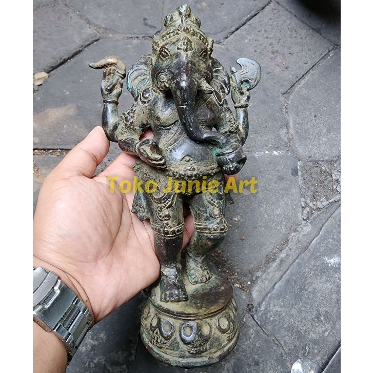 Patung ganesha berdiri Perunggu Hitam Ganesha Kode Ja30