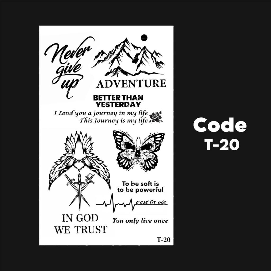 TATOMANIA-Sticker tattoo temporary semi permanent tahan lama tulisan 20