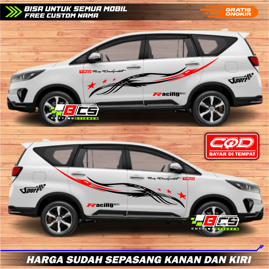 New stiker mobil toyota kijang innova reborn cutting sticker body samping mobil kijang innova reborn
