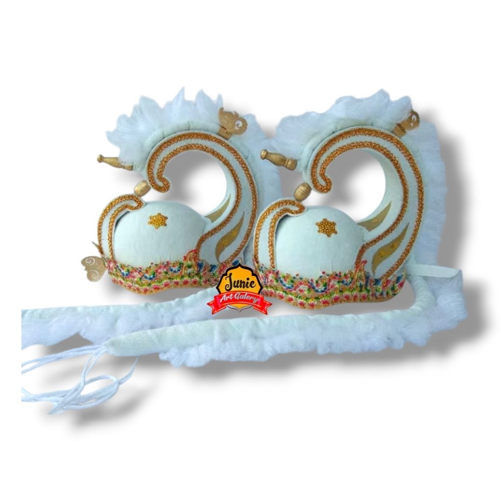 IRAH ANOMAN ATAU MAHKOTA ANOMAN PUTIH AKSESORIS WAYANG ORANG ATAU TARI