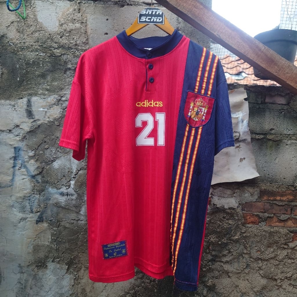 Jersey Spain Home 1996 Luis Enrique Original Adidas Made in England