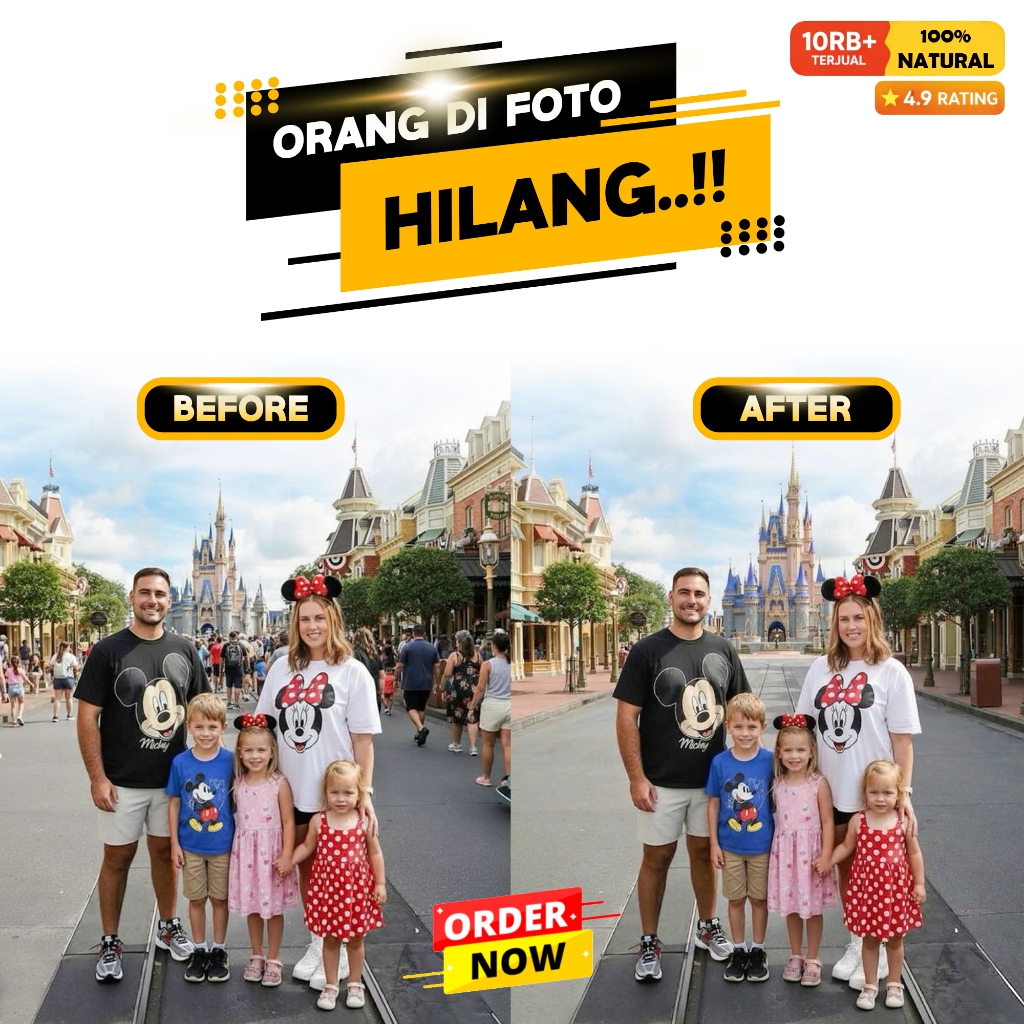 Jasa edit foto hilangkan objek pada background gambar di photoshop