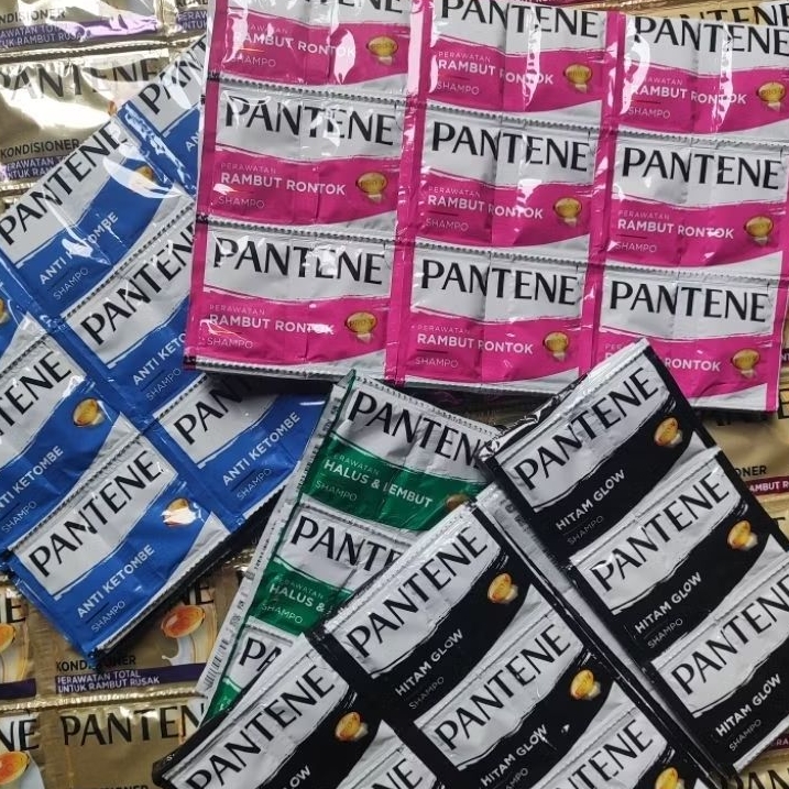 Paket 2 Renceng shampo  Pantene Sachet Isi 24 Pcs 10ML Shampo Anti Ketombe Rambut Rontok Rusak Halus