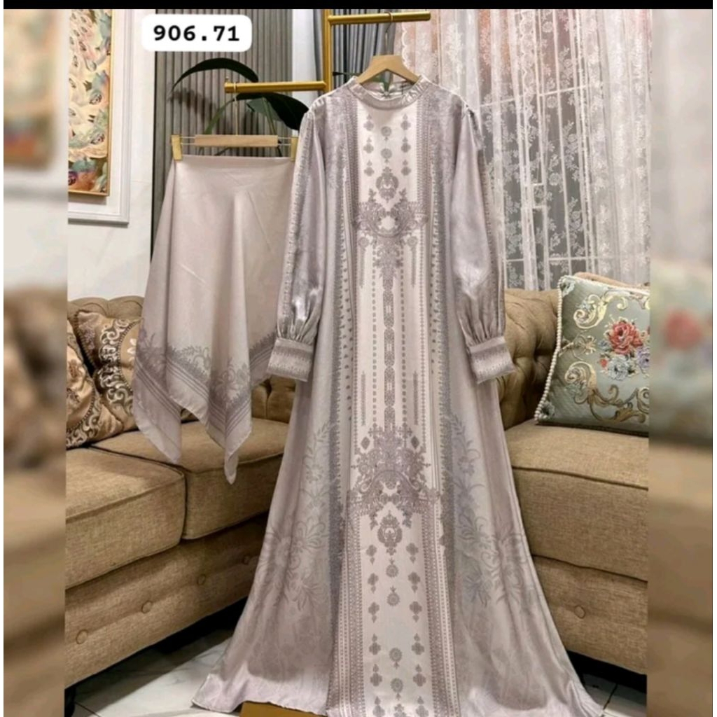 Gamis Wanita Silk Premium Bahan Tebal dan Lembut, Nyaman Dipakai