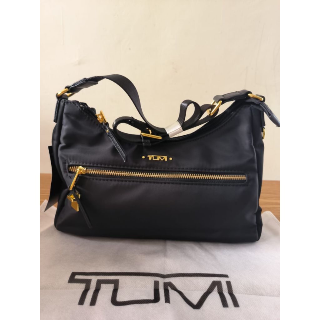 tas tumi nylon premium black gold