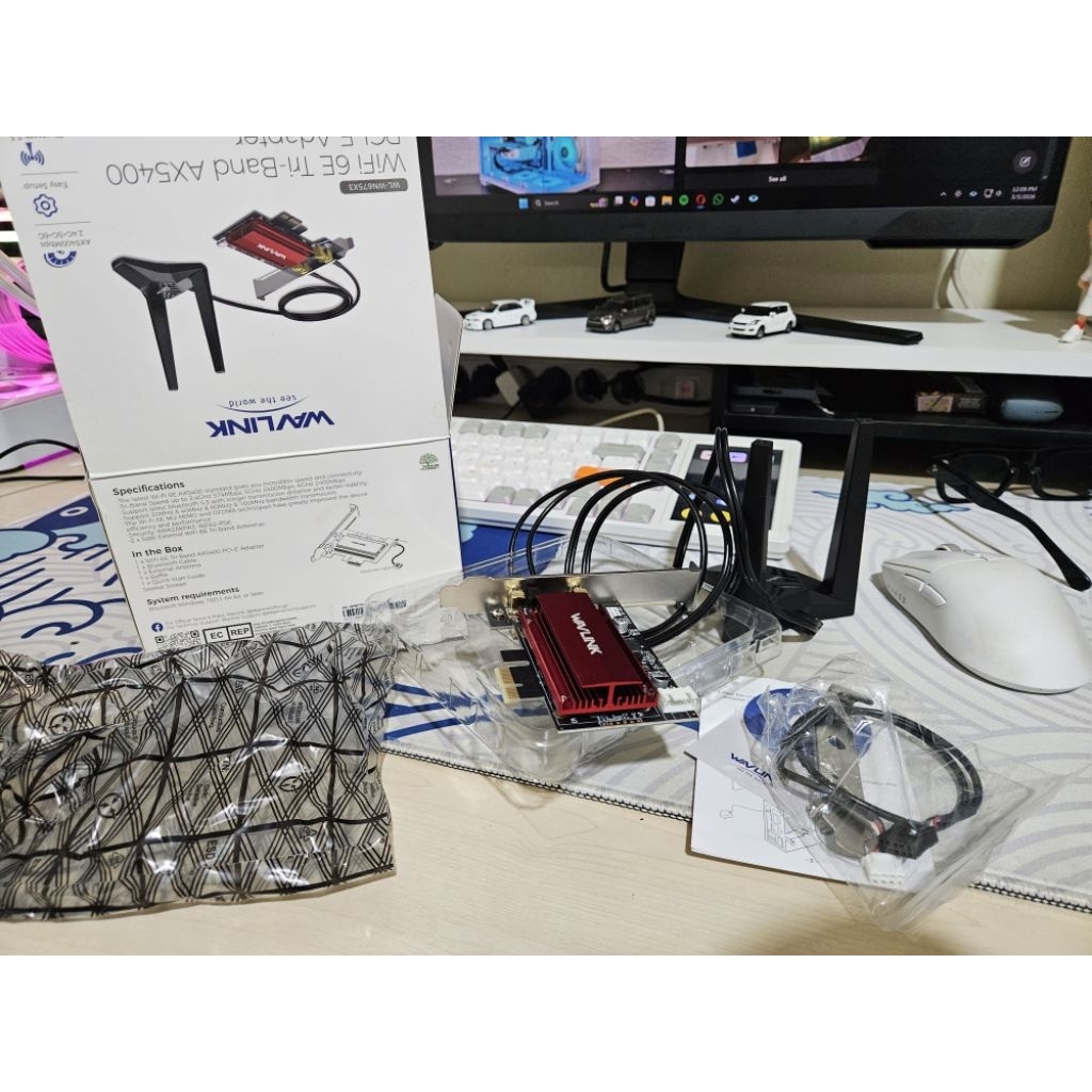 WIFI BLUETOOTH CARD WAVLINK AX5400M INTEL AX210 TRIBAND PCIE