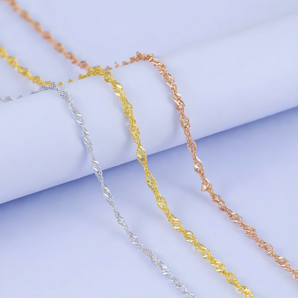 Borsalino Gold Silver Rantai Kalung PREMIUM Anti Karat Titanium Stainless316L chain perhiasan wanita