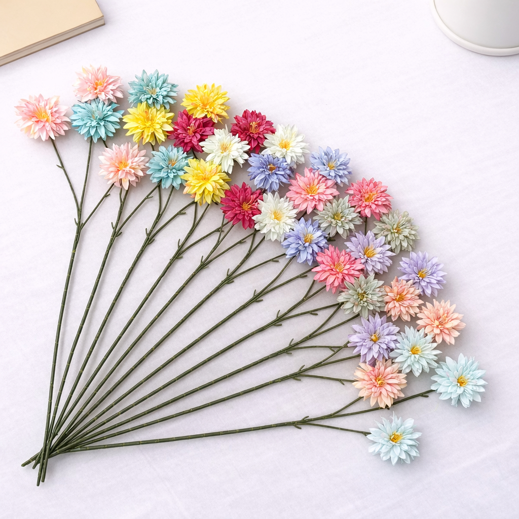 Bunga Krisan Artificial Dekorasi Wedding Bunga Palsu Warna Warni Dekorasi Pelaminan