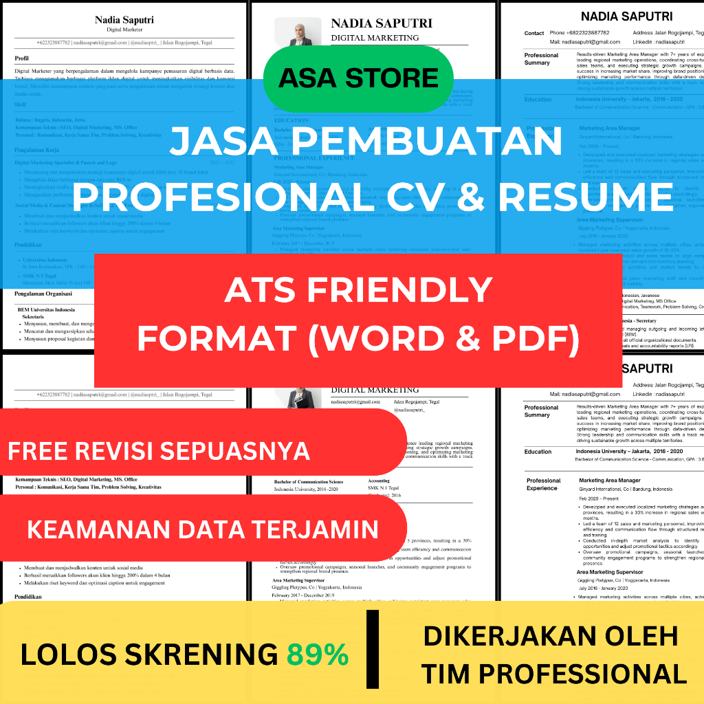 Jasa Pembuatan CV | CV ATS | Desain CV | ATS Friendly