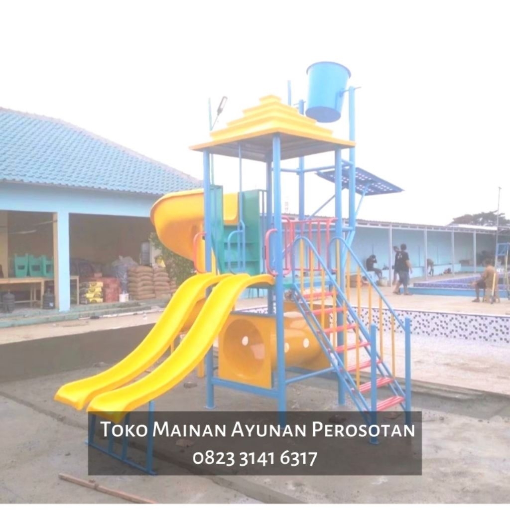 Waterboom Kolam Renang - Playground Kolam Renang - Perosotan Spiral Besi - Prosotan Spiral Besi - Pe