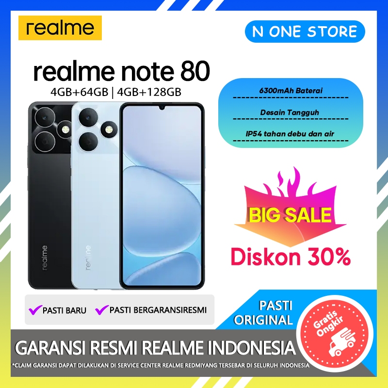 realme Note 80 4/128GB (4GB+8GB Extended RAM) Official Store Android Handphone HP Murah Terbaru 2026