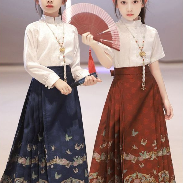 Rok Mamian gaya Cina, kostum tradisional, baju Tang, pakaian Hanfu anak perempuan