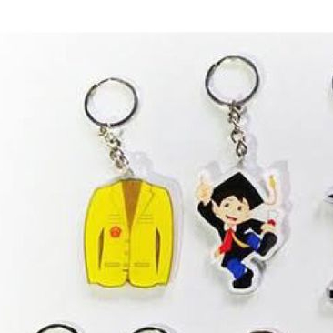Gantungan Kunci Akrilik Custom 1 Sisi, Desain Bisa Dibuat Sendiri
