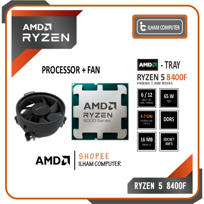 Processor AMD Ryzen 5 8400F Tray + Fan
