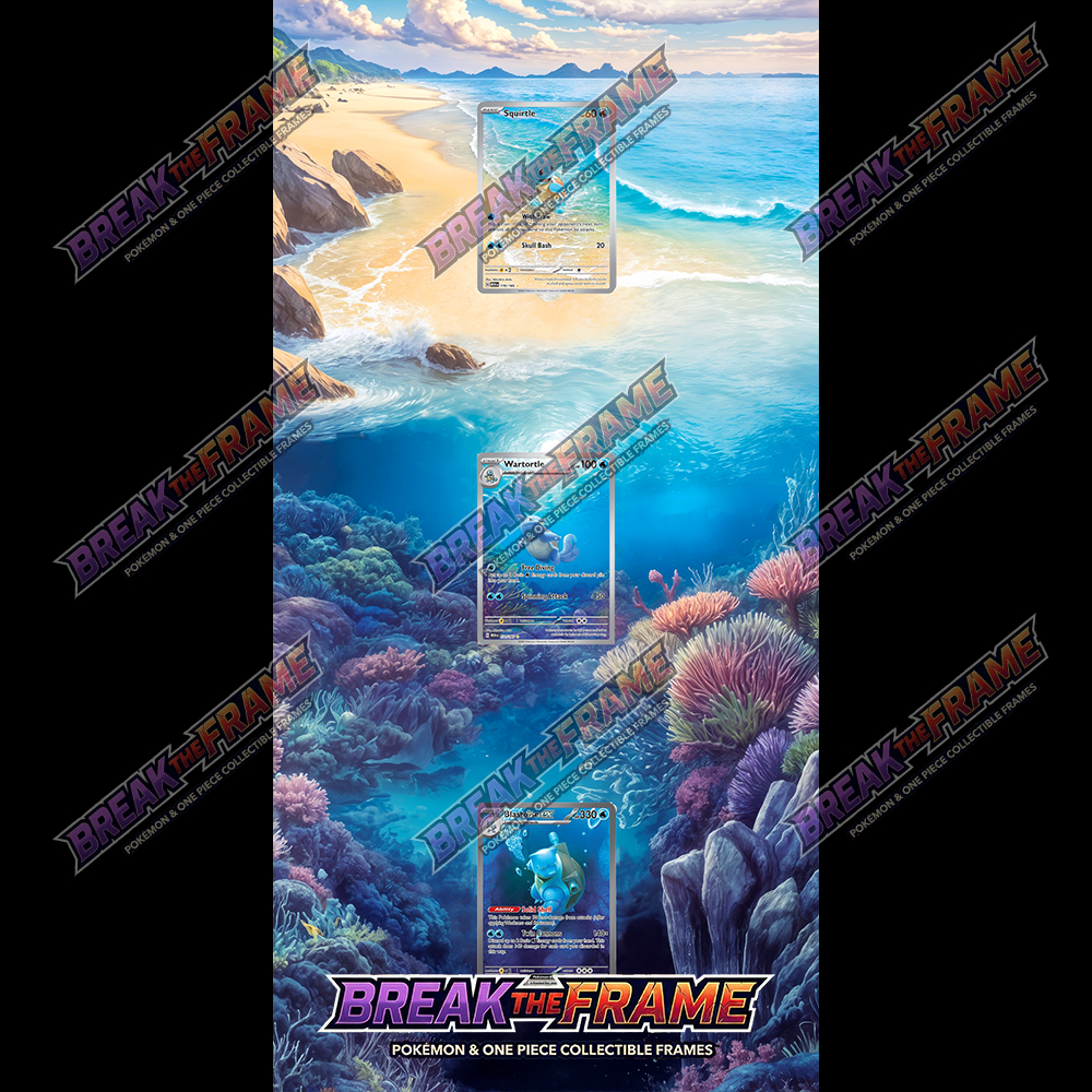Connecting Extended Art Frame Pokemon TCG - Squirtle Wartortle Blastoise 151 Evoline