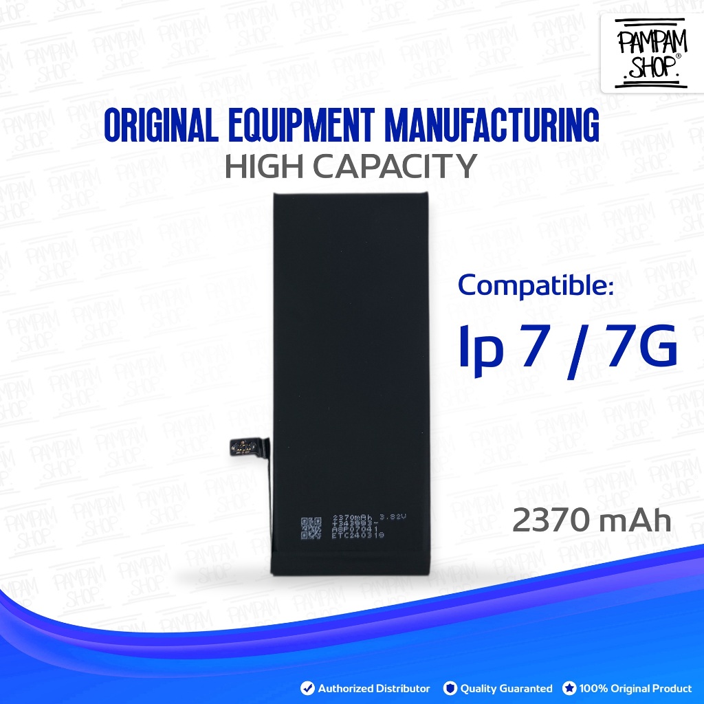 PAMPAM HIGH CAPACICTY - Baterai Iphone 7 7G Batre Batrai Battery Dual Double Power HP Handphone Appl