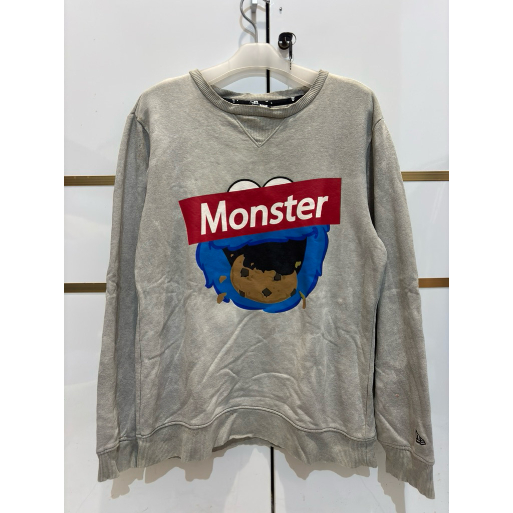 Crewneck baju lengan panjang New Era x Sesame Street