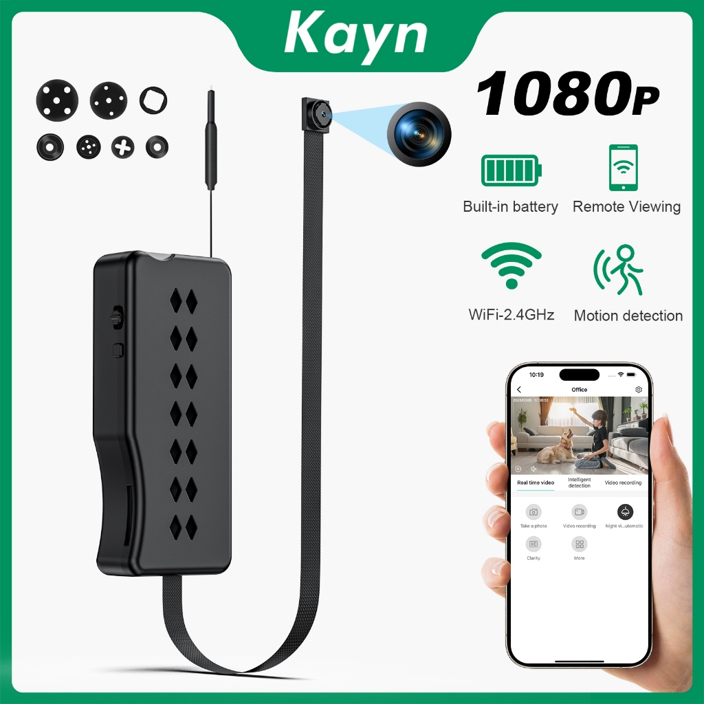 Kamera Mini Tersembunyi WiFi, Kamera Mata-Mata DIY, Kamera Pemantauan Real-Time untuk Rumah, Kamera 
