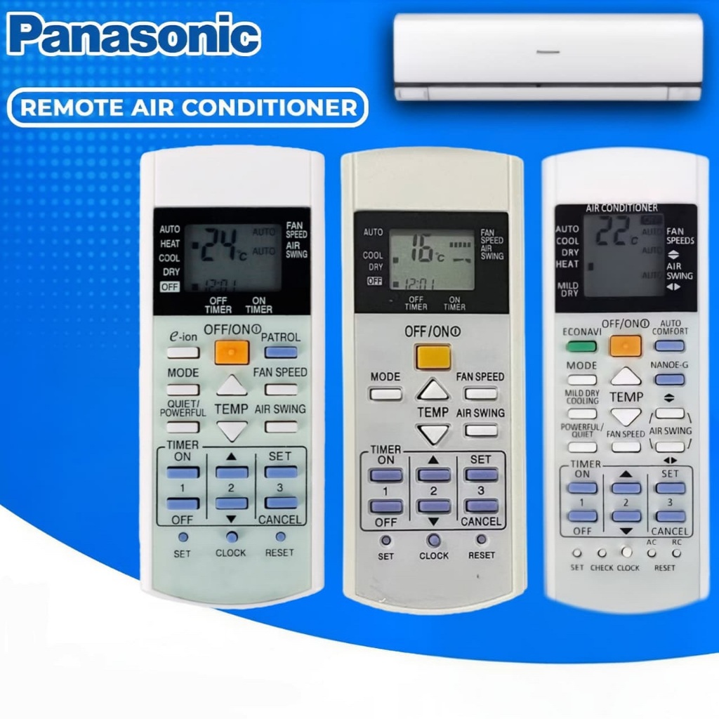 Remote AC Panasonic Remot Inverter Econavi E-ION A75C3702 A75C3622 A75C3623 A75C3706 A75C3298