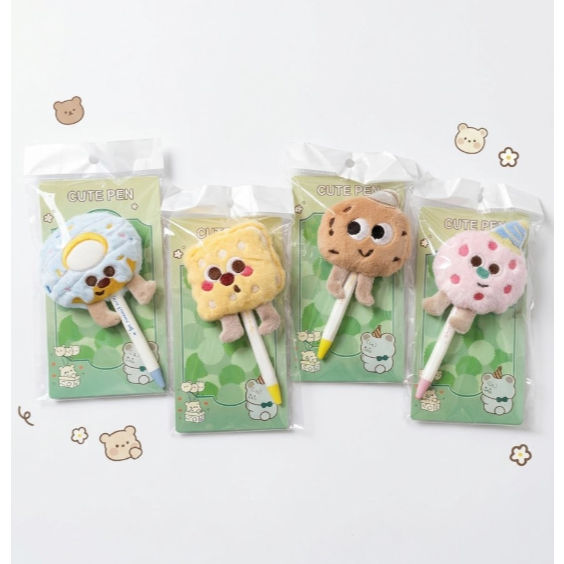 PEN BOLPOIN BONEKA COOKIES BENTUK MAKANAN LUCU MURAH PREMIUM