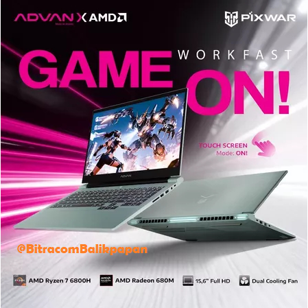 Laptop Advan Pixwar T L25A AMD Ryzen 7-6800H RAM 16GB Touchscreen