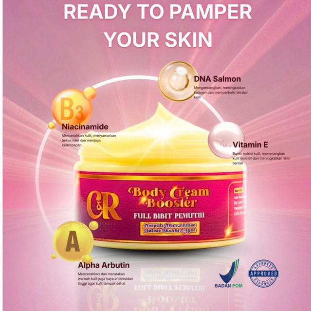 C&R Body Cream Booster 100% ORIGINAL | LOTION PEMUTIH C&R Beauty Skin