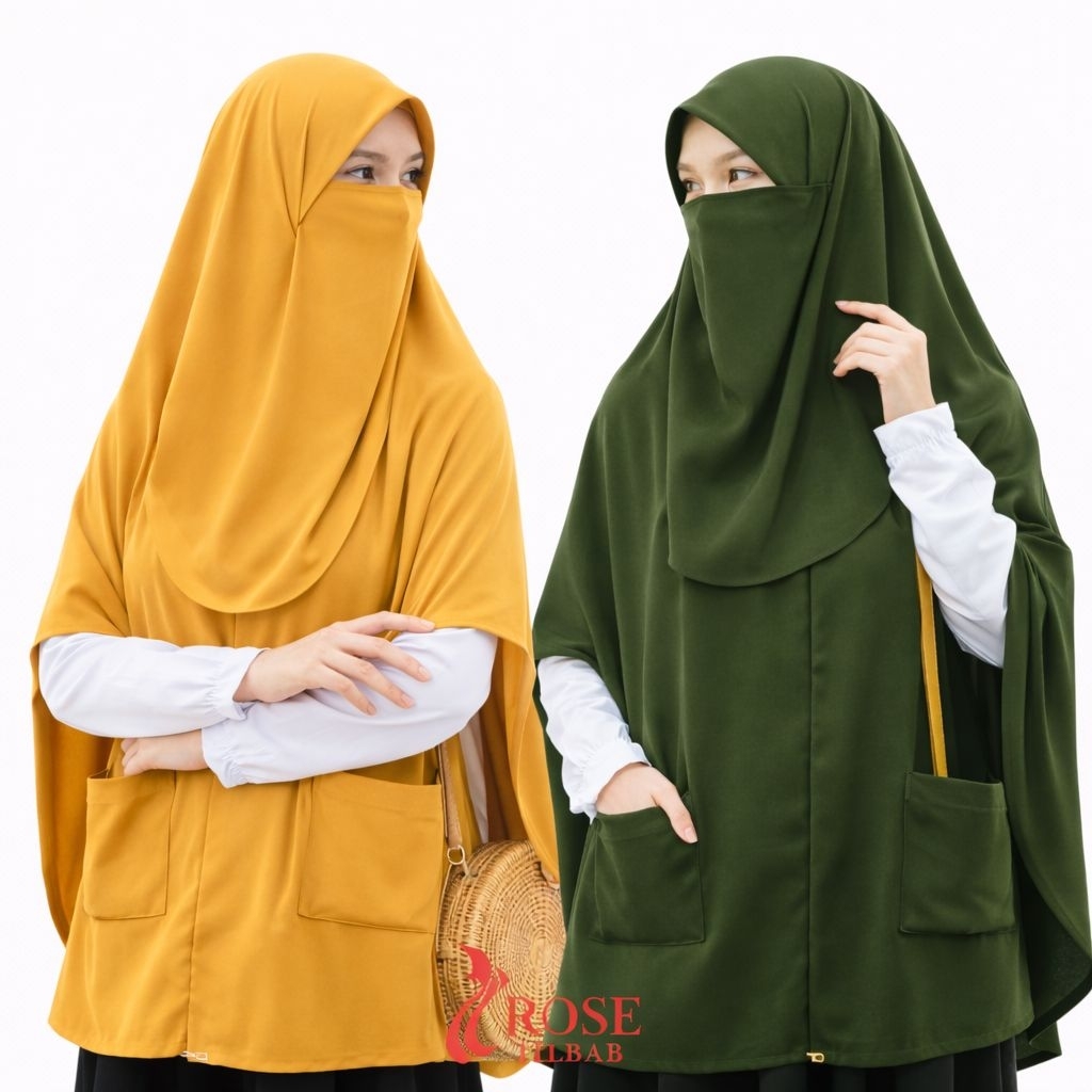 Khimar Jumbo As Syifa Softpet Bonus Cadar Syar'i Asyifa XXL / Khimar wolfis / khimar Saku
