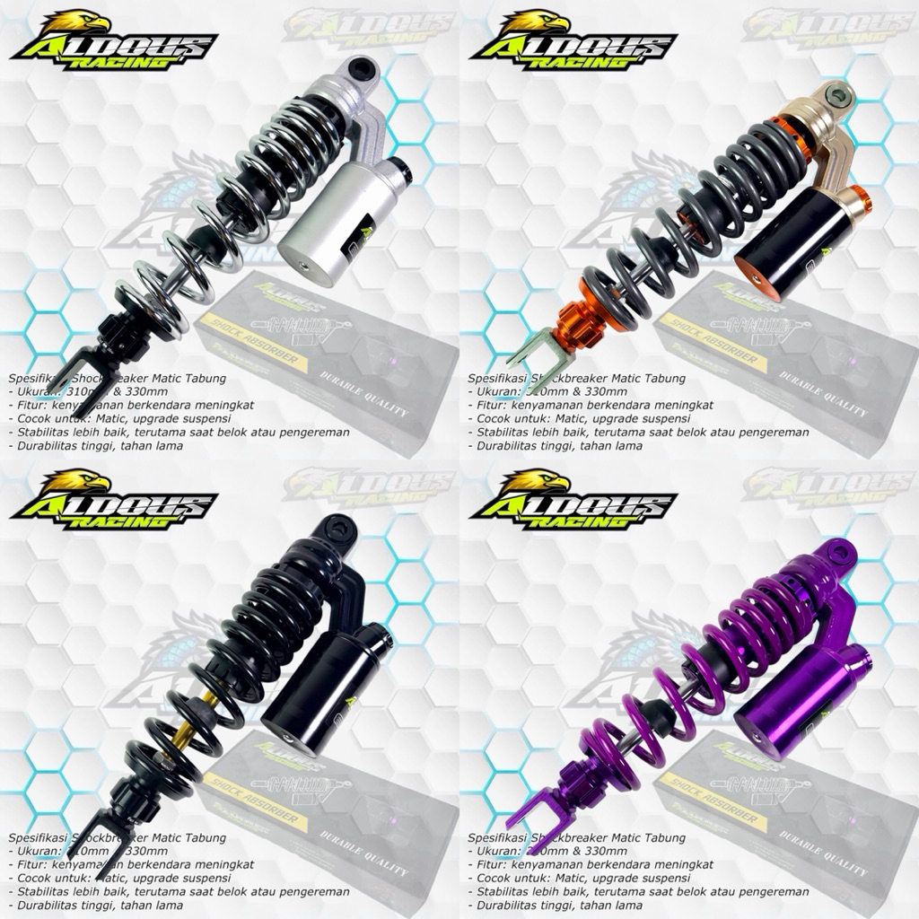 SHOCKBREAKER MATIC ALDOUS RACING 330-310MM MIO BEAT VARIO XEON SCOOPY dll