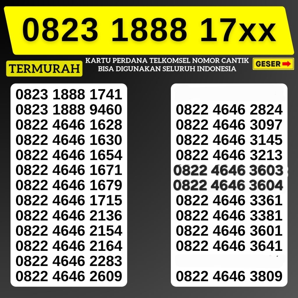 Nomor Cantik Telkomsel Triple 1888 Kartu Perdana Telkomsel Tsel Red Telkomsel 5g Telkomsel 10 digit 