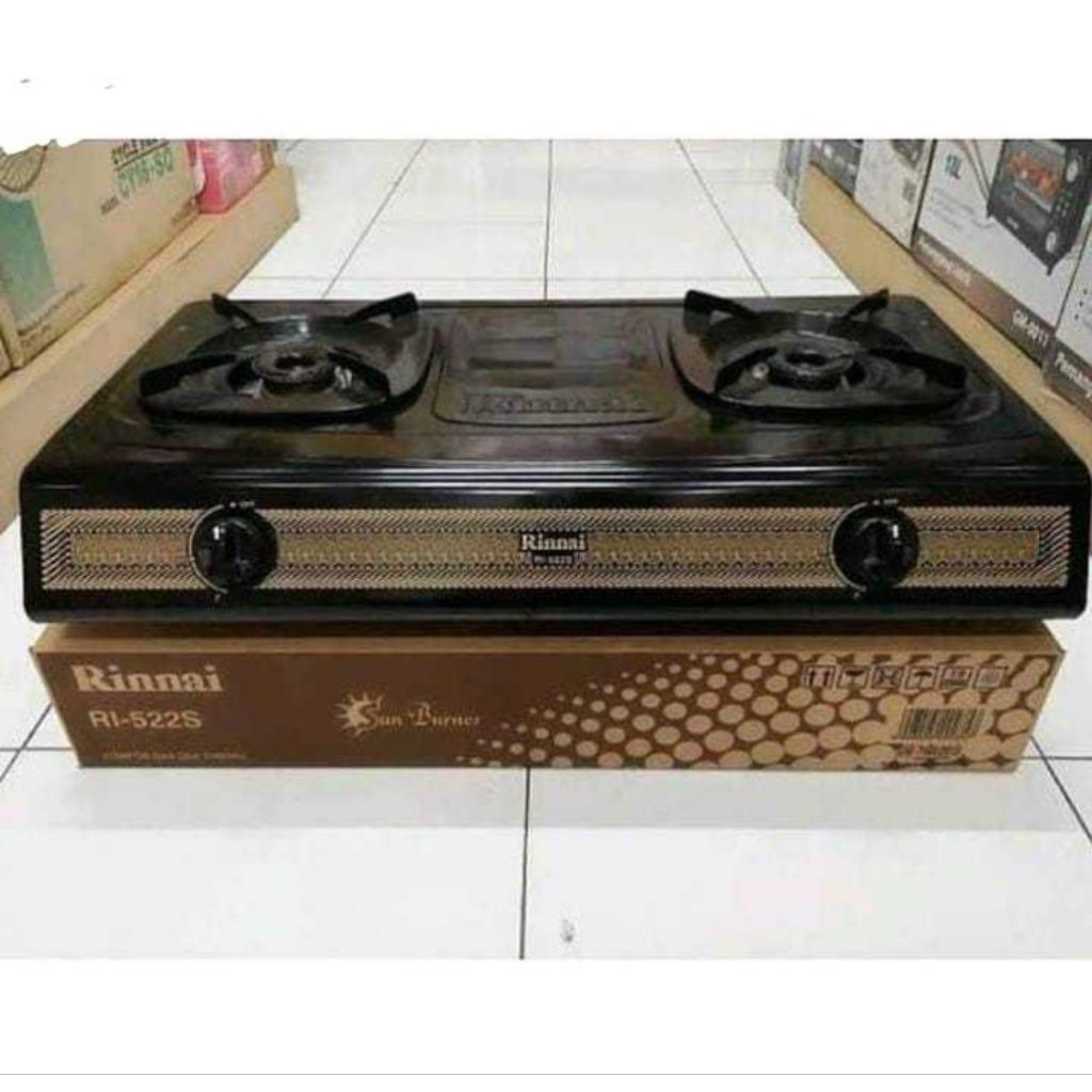 Kompor Rinnai 2 tungku 522s SUN BURNER body ceflon