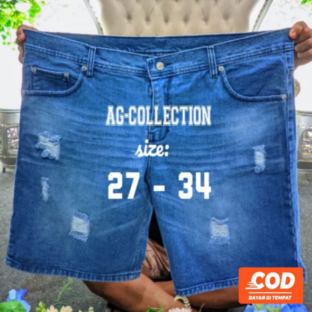 Celana Jeans Pendek Pria Sobek Sobek Keren/Jeans Pendek Sobek Pria