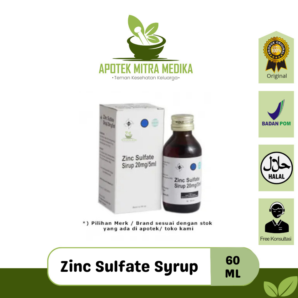 Zinc Sulfate 20 mg/5 mL Sirup 60 mL - Pelengkap Pengobatan Diare