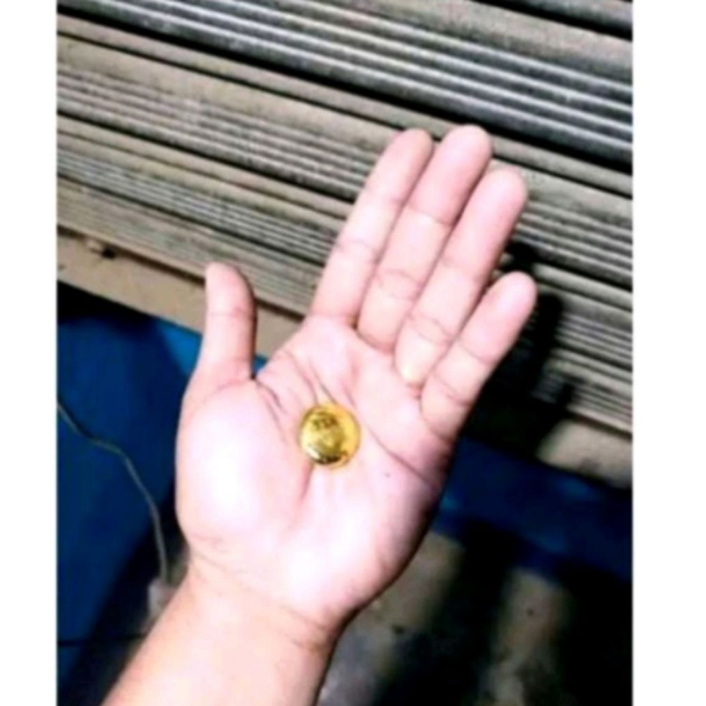 logam emas tambang hasil gilingan batu berat 10 gram sudah d cukim bersih