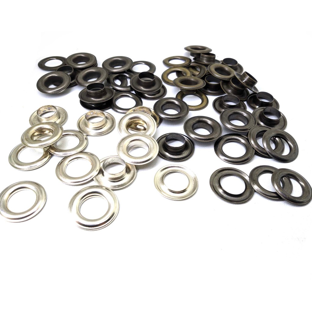 (12 SET) Eyelet Mata Ayam 10 MM  / Mata Itik 10 MM Bahan Plating Besi