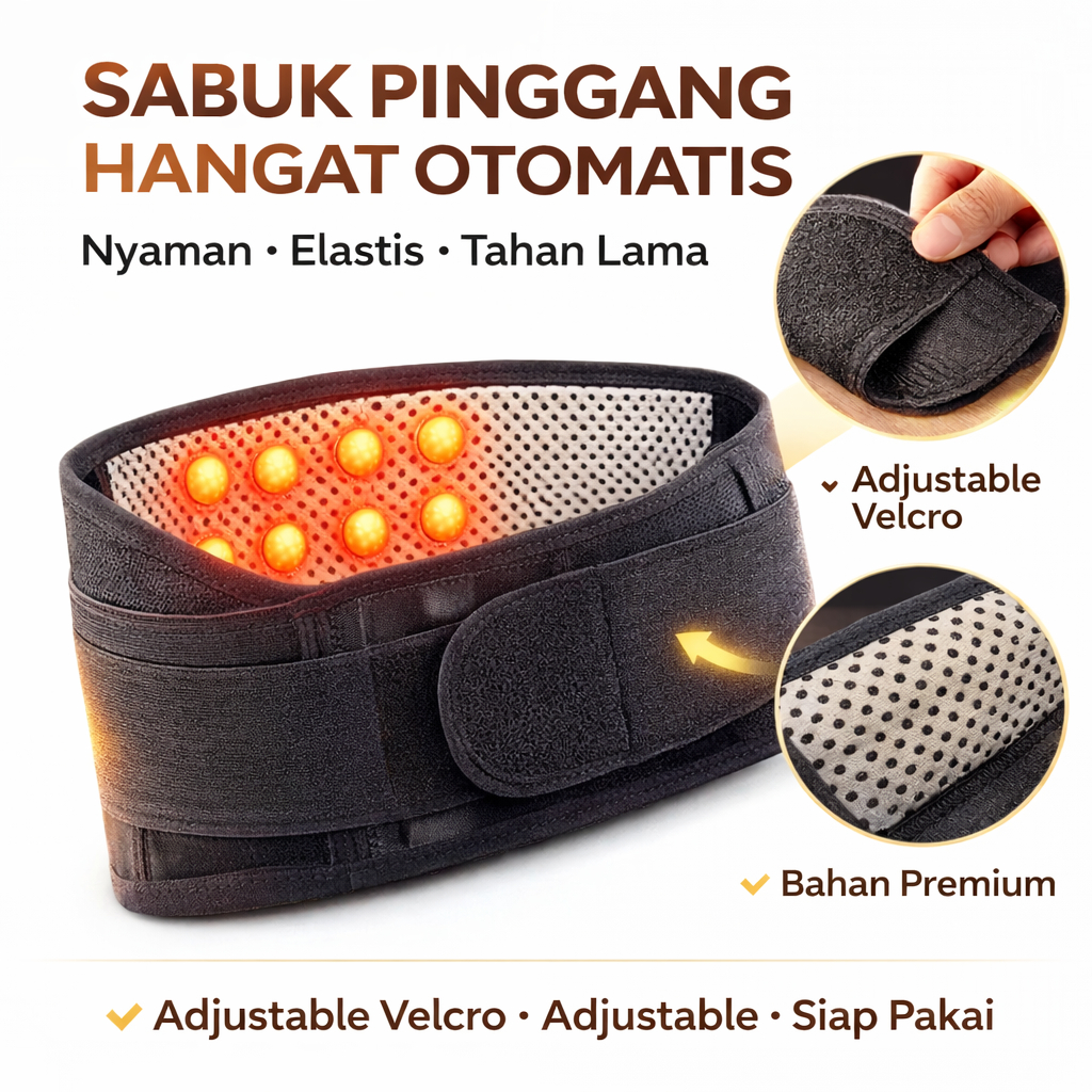 Sabuk Pemanas Pinggang Terapi Magnetik Tourmaline Korset Punggung Alat Terapi Pinggang Nyeri Saraf K