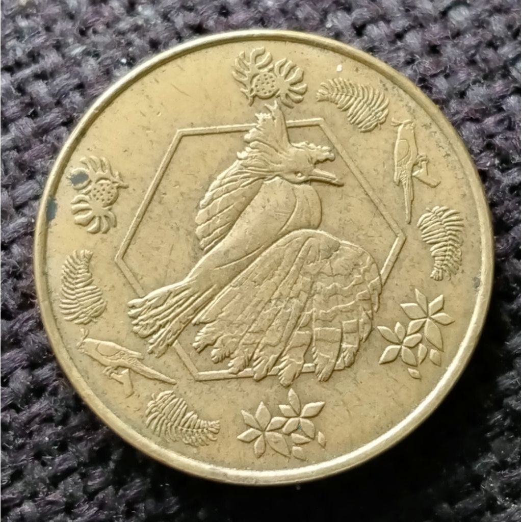 Koin French Pacific Territories 50 francs CFP 2022 Burung Parkit